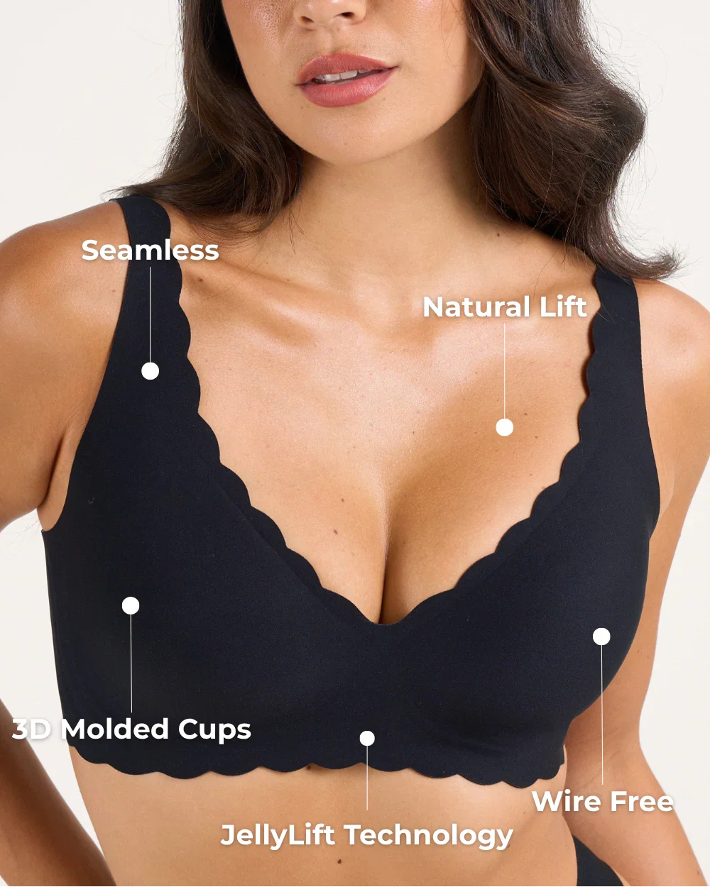 Reggiseno Scalloped Bianco